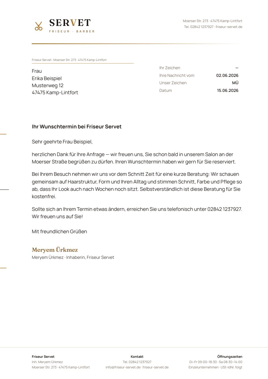 Briefbogen Vorschau