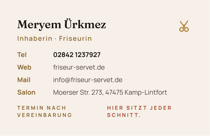 Visitenkarte Rückseite